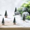 10Pcs Small Artificial Christmas Tree 5Cm Snow Covered Pine Simulation Decor for Holiday Party Centerpiece Tabletop Winter Scene