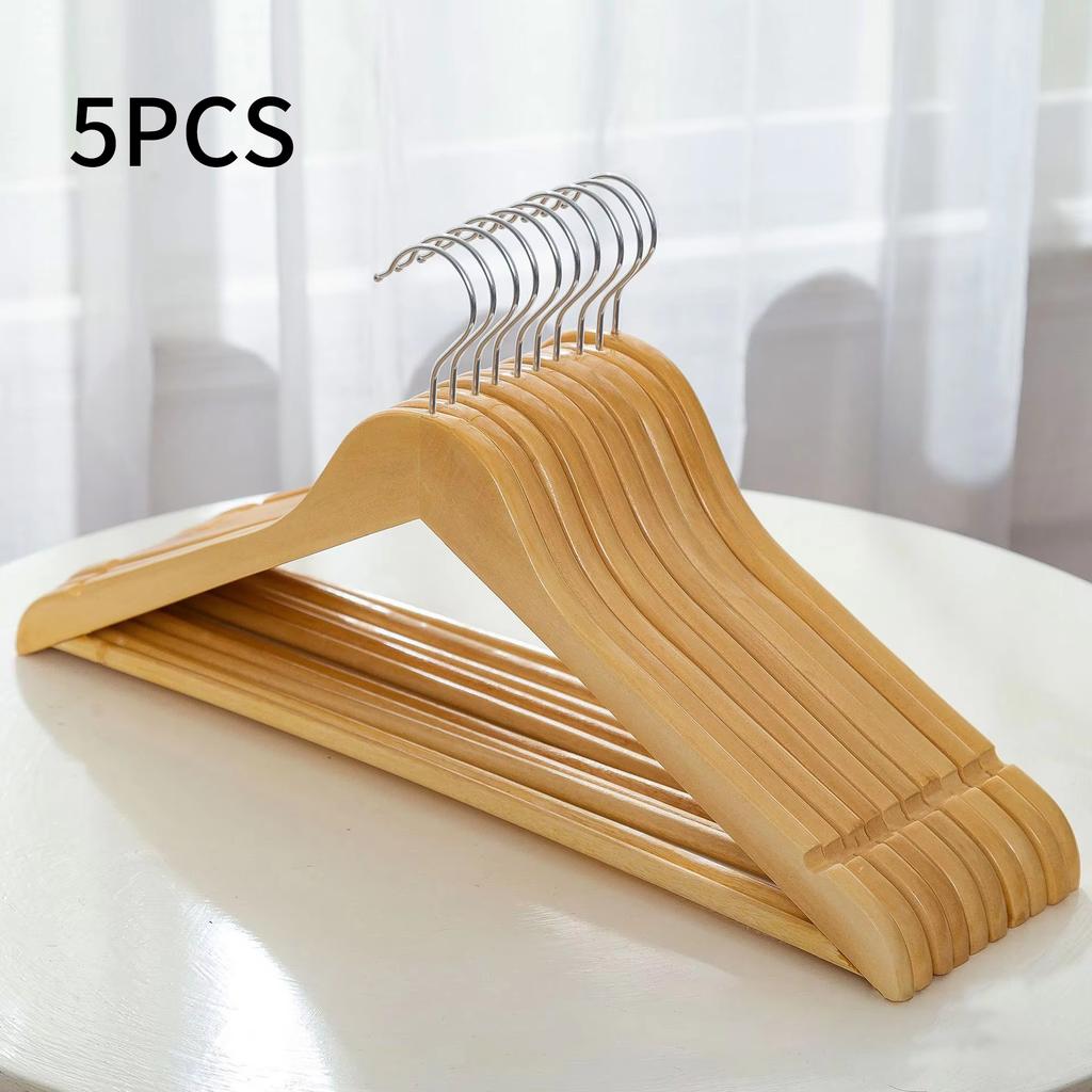 5PCS/10PCS/20PCS/30PCS Solid Wood Hangers Wooden Clothes Hangers Seamless Wood Clothes Hangers