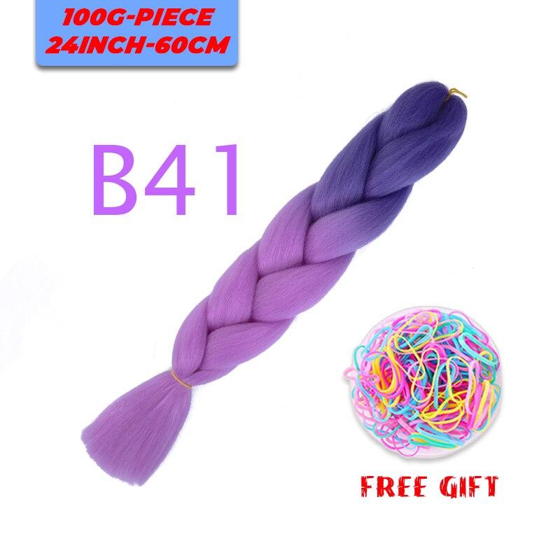 MERISIHAIR Single Ombre Color Synthetic Hair Extension Crochet Twist Jumbo Braiding Long Hair