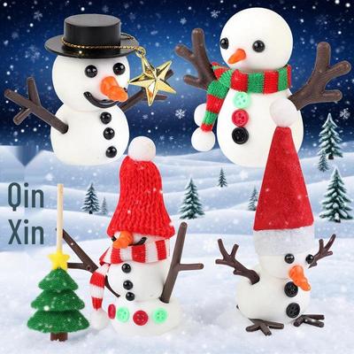 Smiling Snowman & Snowball Clay Ornament Kit for Parent-Child Christmas Crafting