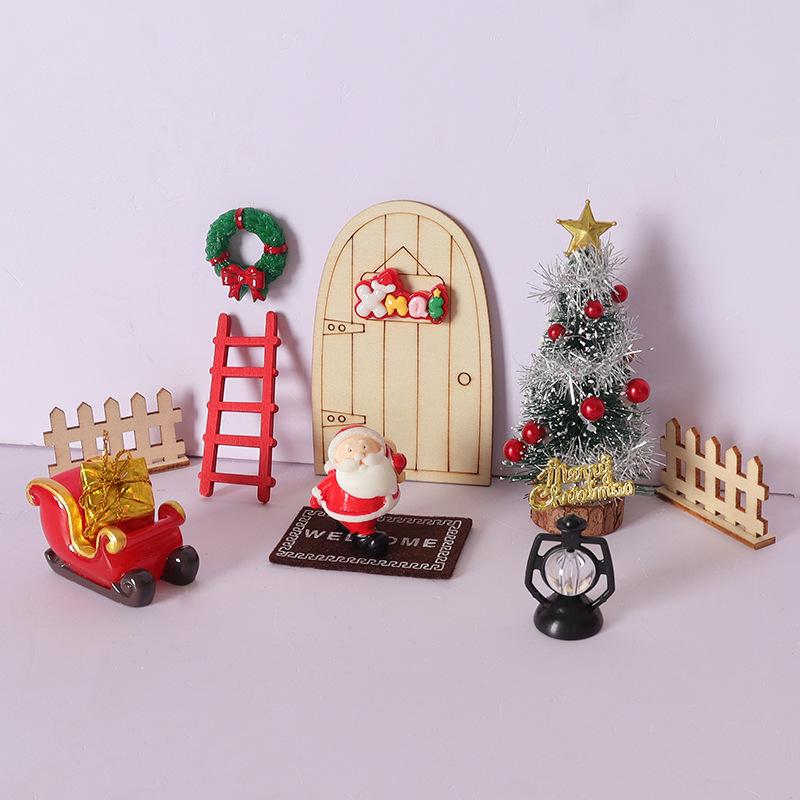 DIY Dollhouse Christmas Tree Porch Decoration Set