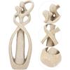 Sandstone Statue, Kissing Lovers Statue Sandstone Resin Lover Hug Kiss Abstract Sculpture Couple Collectible Figurines for Home Office Desktop