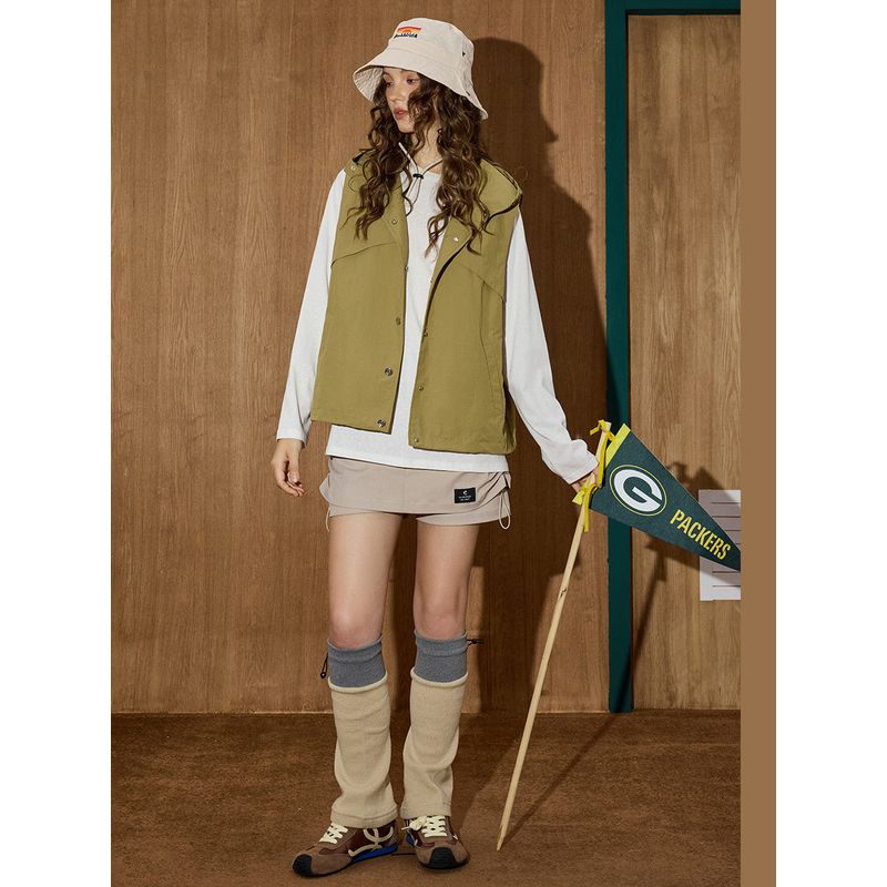 Retro Khaki Lazy Style Design with Contrasting Colors Coolhut2025 New Autum Women's Fashion Vest