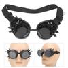 ABS Industrial Vintage Spiked Steampunk Unique Goggles Cycling Glasses Double Layer Windproof SunglassesBlack
