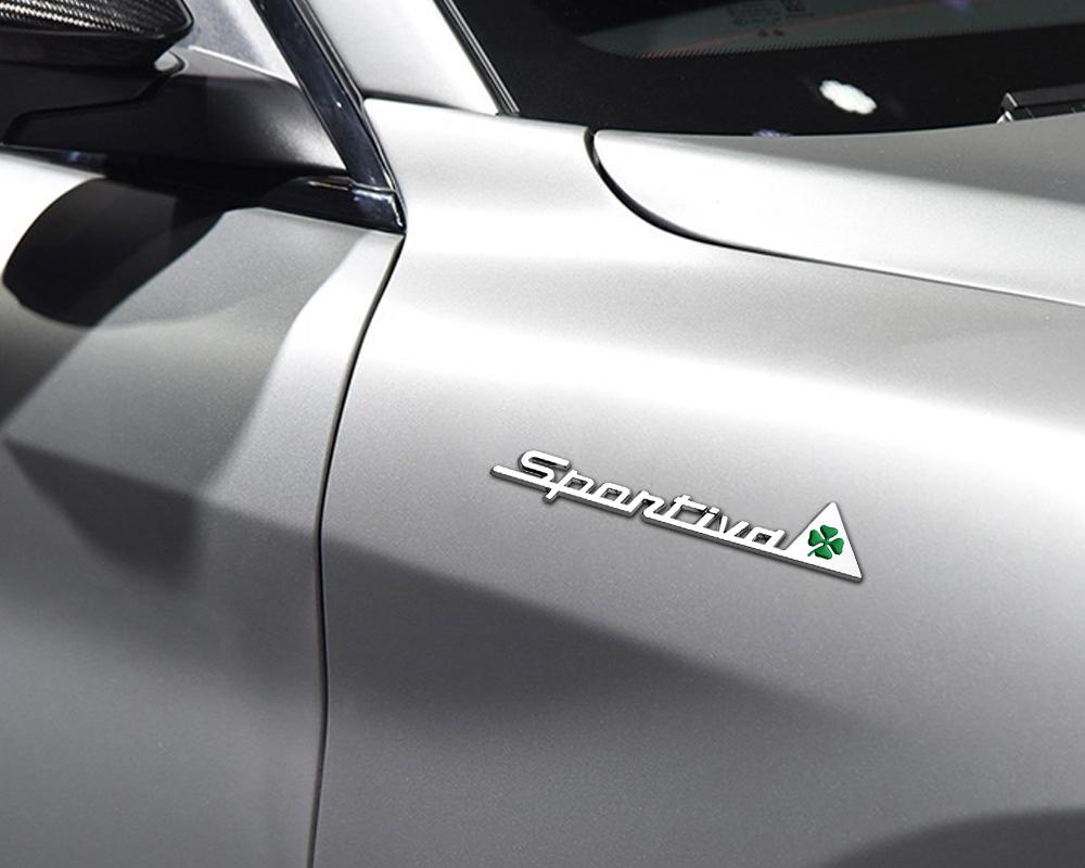 1PC Four Leaf Clover Sportiva Logo Car Rear Trunk Decoration Metal Sticker for Alfa Romeo Giulia Mito Giulietta GT 147 156 159 qa9