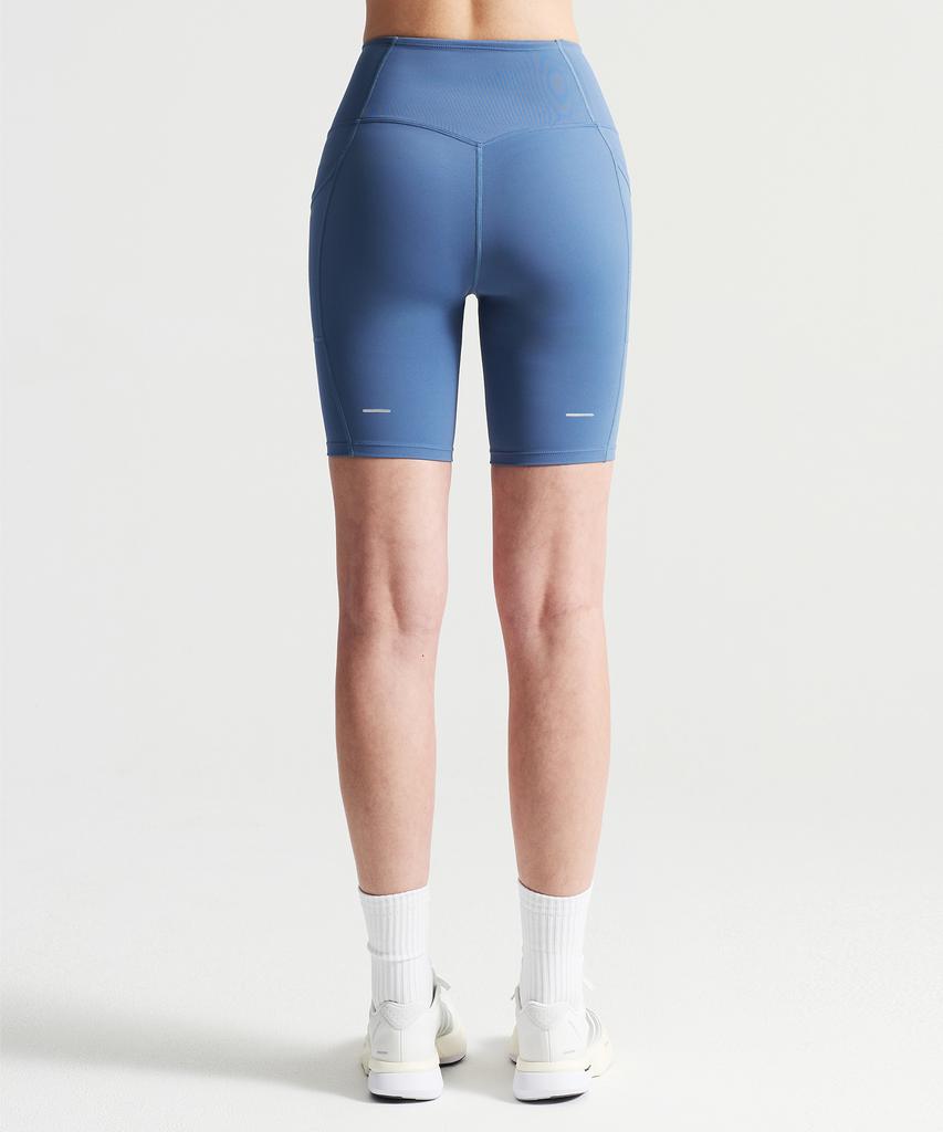 Leijibi Core Flex Pocket Women'S Leggings Knee-Length Running Shorts Blue