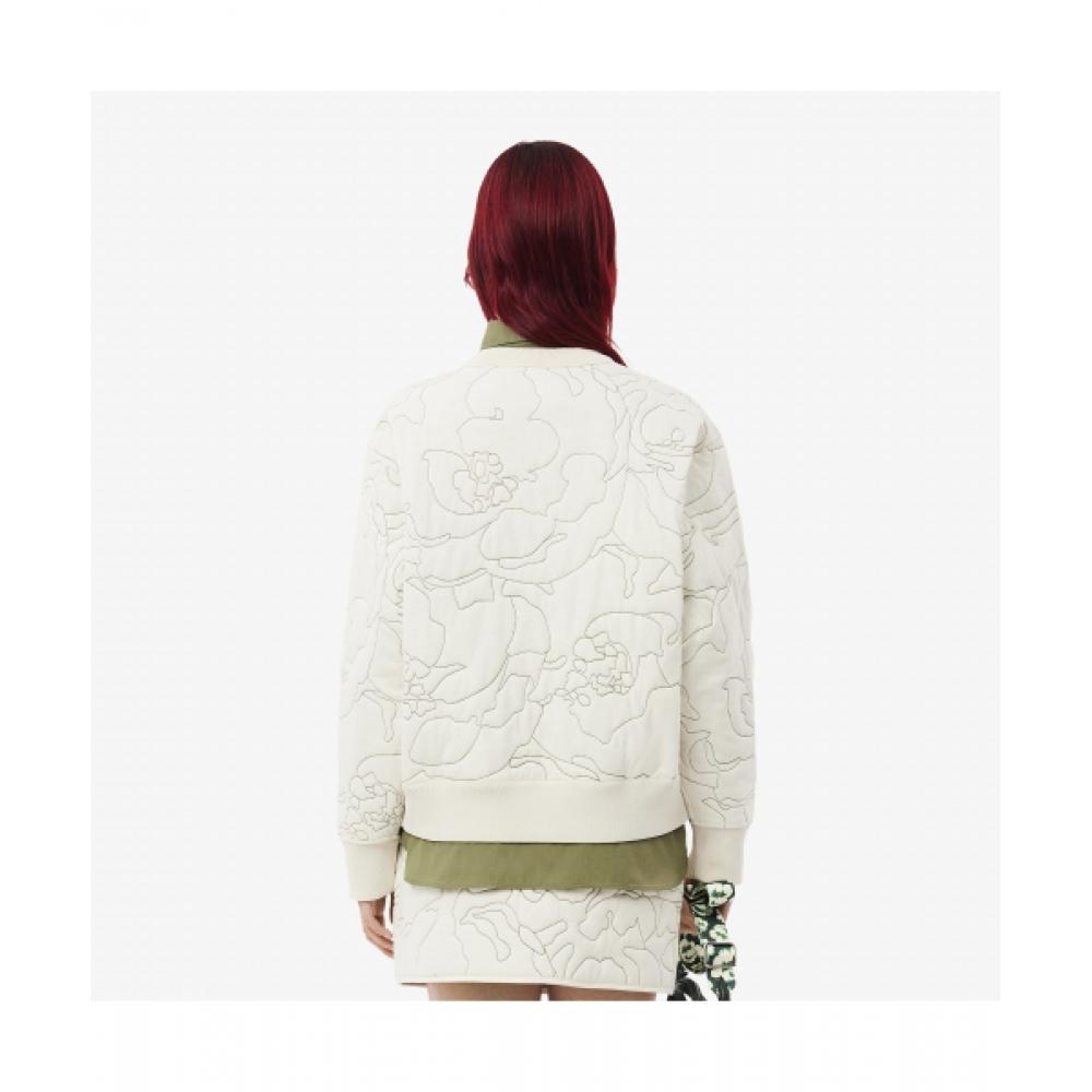 Lacoste Women S Flower Pattern reverSible Padded SweatShirt [white]