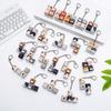 Mechanical Fidget Keychain Finger Button Calming Keychain Cat Keyboard Fidget Toy  Children Adults
