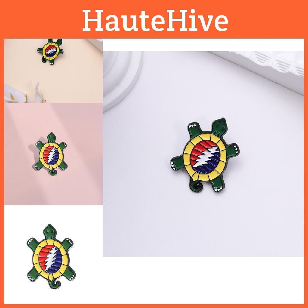 Turtle Cartoon Eyecatching Brooch Unique Alloy Pin For Rock Music Enthusiasts