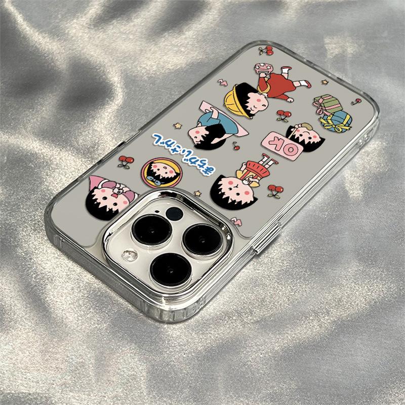 Crayon small new for apple 17promax phone case mirror 16pro fun 14/13/12 cartoon 15
