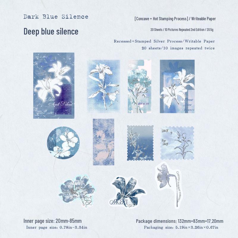 MòMòBái Kraft Paper Silver Embossed Sticky Notes - Leaf Flowing Light Journal Series (6 Styles)