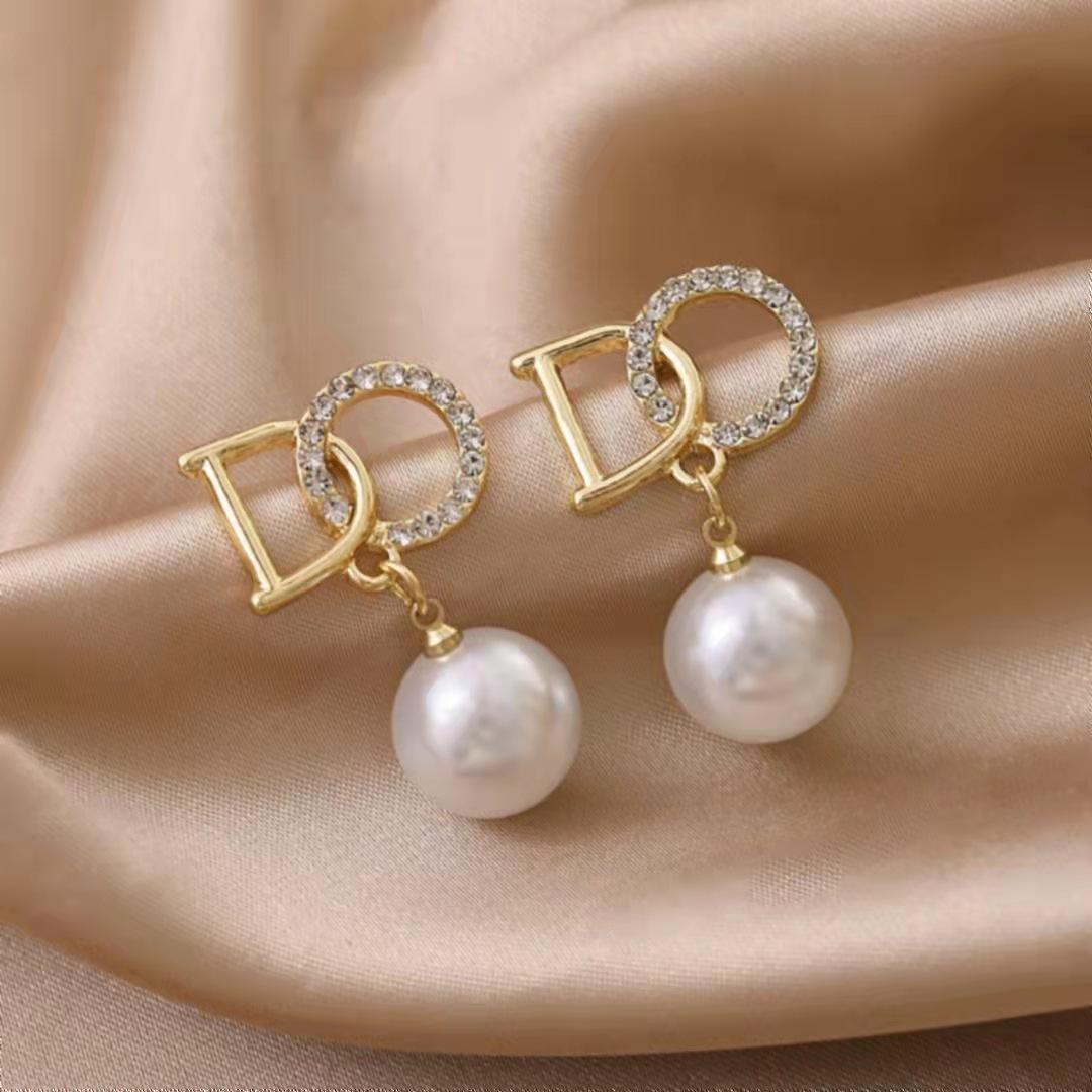 

S925 Silver Needle 2022 New Korean Summer Versatile Hanging Pearl Stud Earrings Temperament Trend Simple and Fresh Earrings
