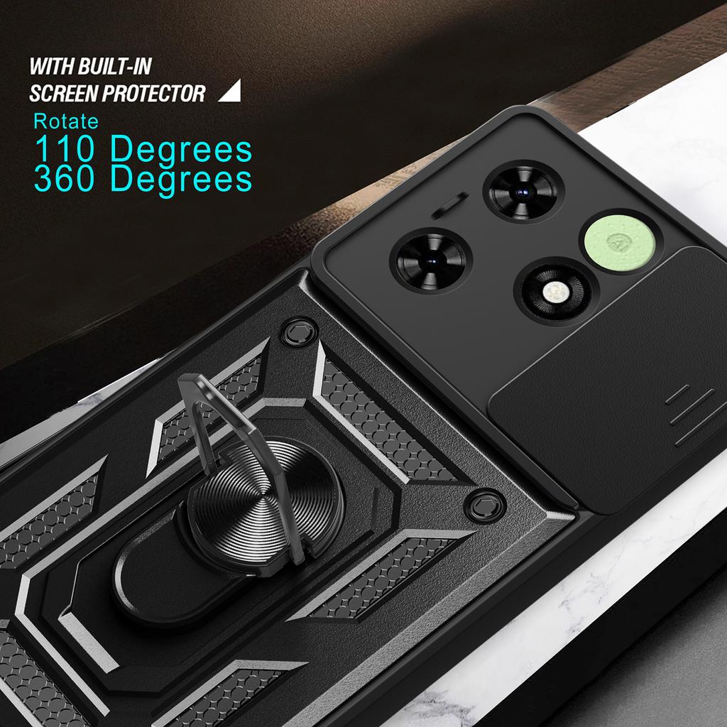 For TECNO Spark Go 2024 4G/Spark 20/Spark 20C/Pop 8 Case Slide Lens Guard PC+TPU Phone Cover