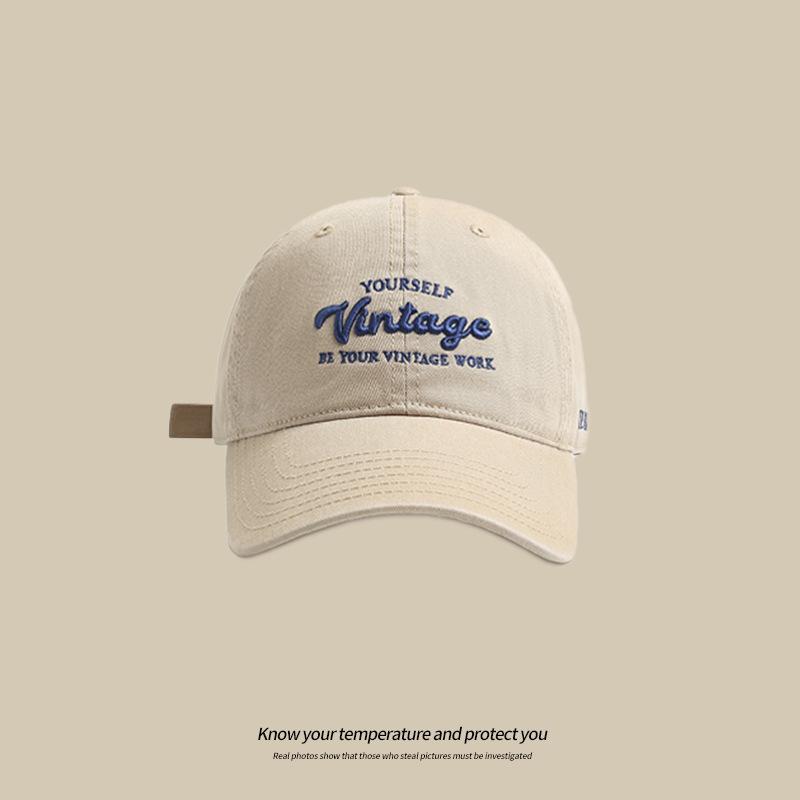 Spring and Summer Three-dimensional Embroidery Showing the Face Small Baseball Cap Women's Deep Top Big Head Circumference Versatile Cap Letter Hat Ti