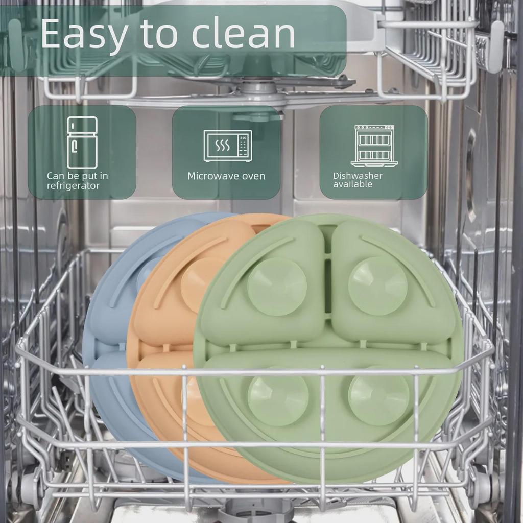 Zestaw silikonowych zastaw stołowych dla niemowląt: 3-częściowy zestaw misek z przyssawką i do treningu dla dzieci