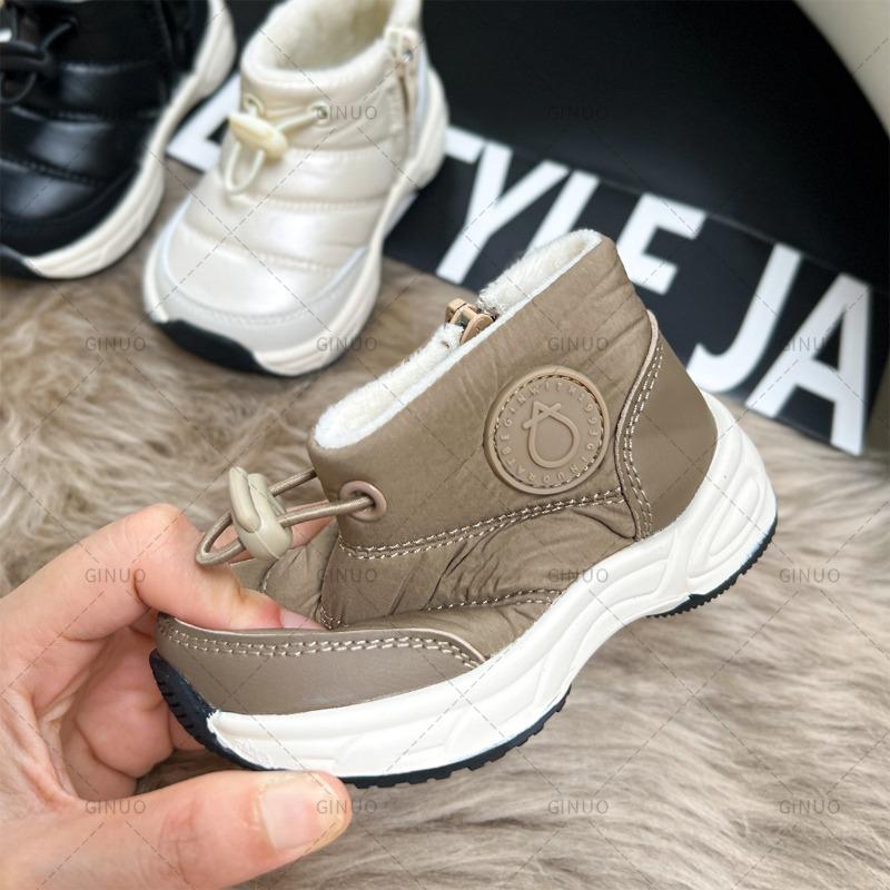 Winter Snow Boots Tarpaulin Girls Cotton Shoes Boys Fleece Boots