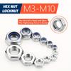 175pcs Stainless Steel Lock Nuts & Hex Nuts Assortment Kit, M3 M4 M5 M6 M8 M10, Assorted Metric Nylon Insert Lock Nuts & Hex Nut Set