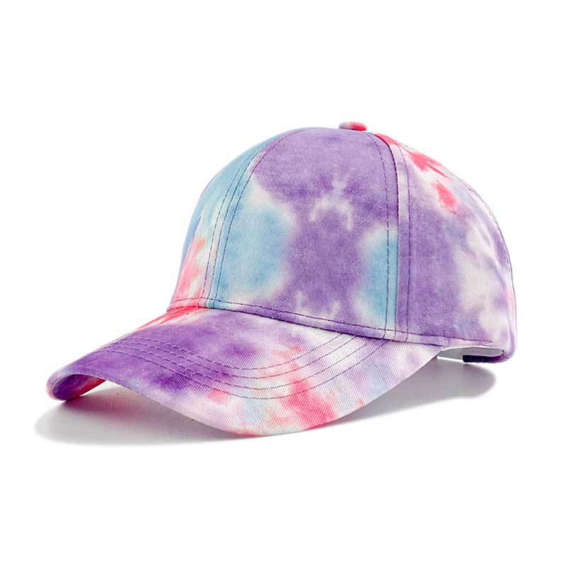 Dye Print Tie Baseball Cap Hip Hop Color Block Graffiti Visor Hat Sun Protection