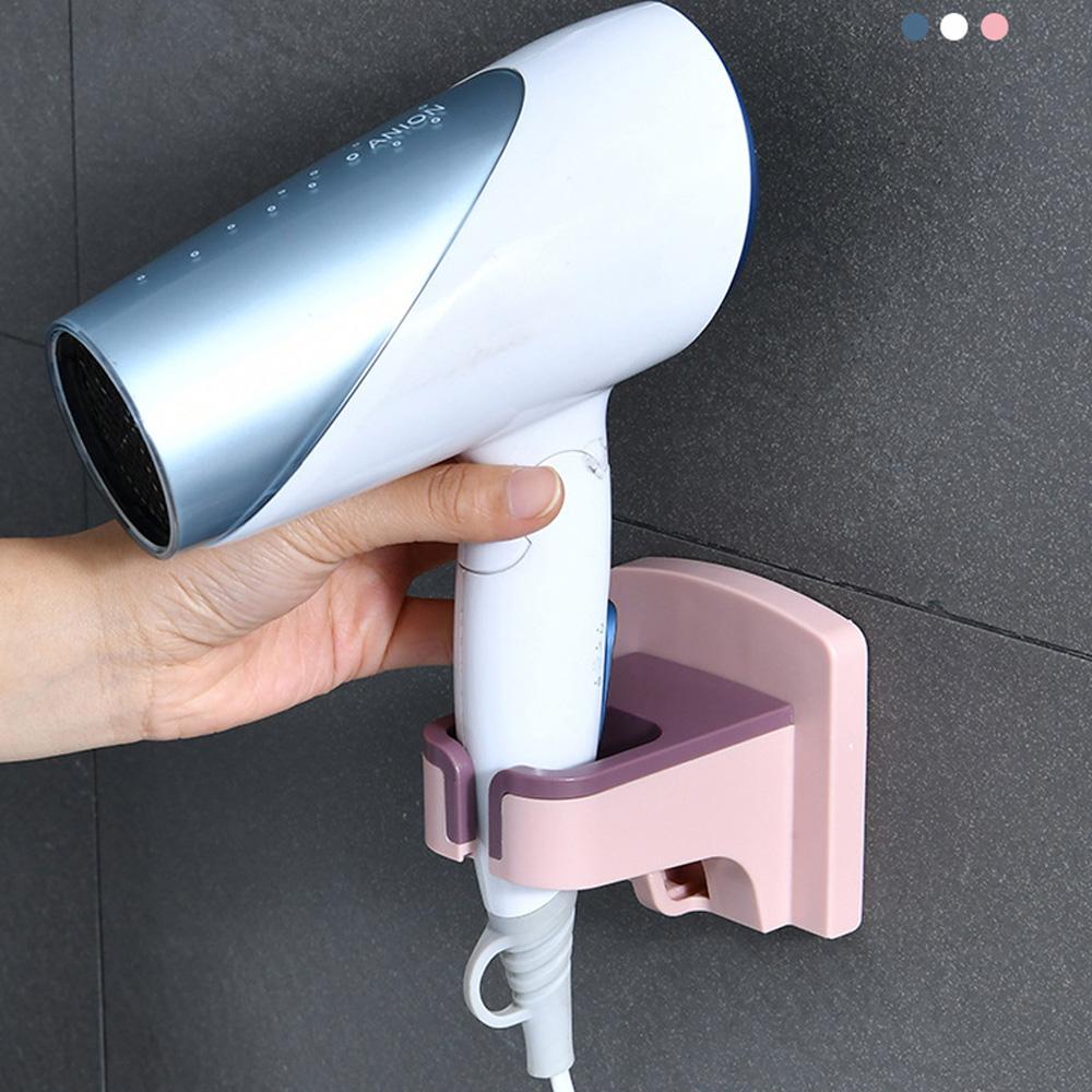 Punch-free Stand Wall Mounted Organizer Wall Shelf Hairdryer Holder Storage Rack Hanger