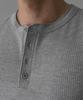 Baulopeulodeogteu Soft Ribbed Muscle Henley Neck Knit Tee [Gray]