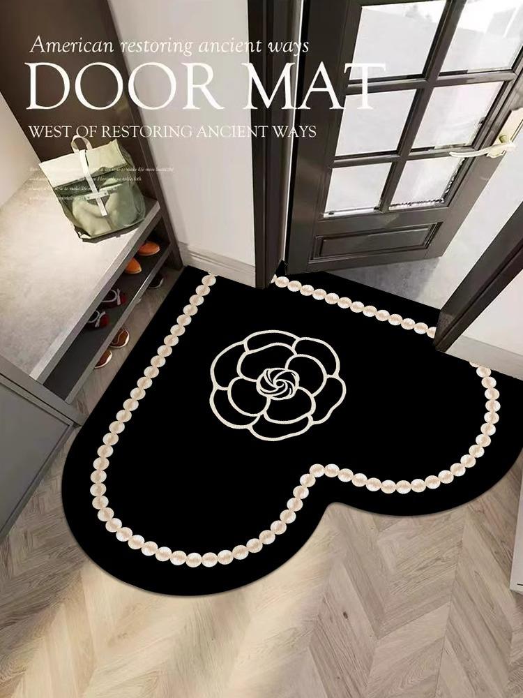 Heart-Shaped Diatom Mud Floor Mat, Kitchen Dirt-Resistant And Easy To Take Care Of Floor Mat Internet Celebrity Entry Door Bathroom Non-Slip Quick Su