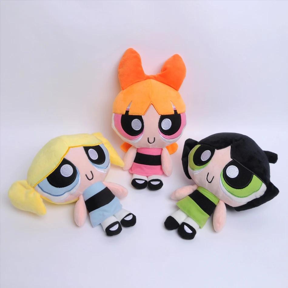 20cm Cartoon Powerpuff Girls Plush Toys Cute Blossom Buttercup Bubbles Gifts For Childr Anime Stuffed Dolls Cuddly Fluffy Huggable Kawaii Comfort