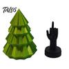 Durable Plastic Holiday Decoration 3D Printed Christmas Tree Fidget Toy with Middle Finger Figurine, Modern Minimalist Anti-fade Ornament Desk Decor,