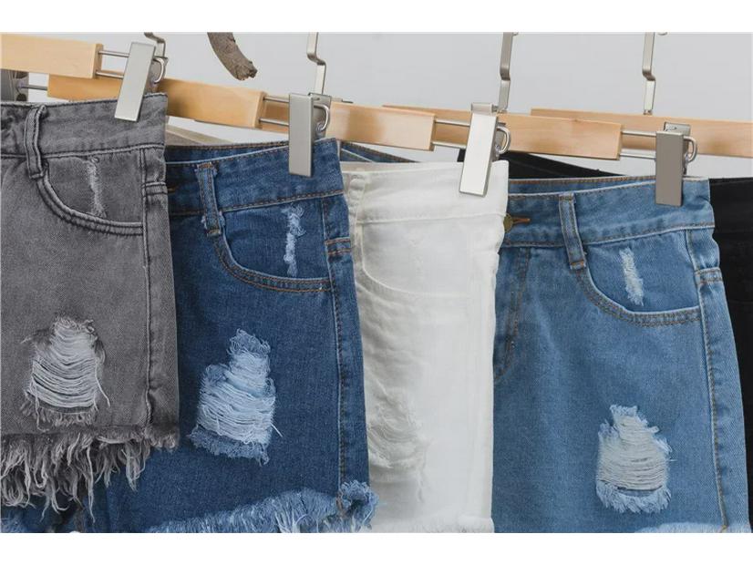 Plus Size Women's High-Waist Ripped Denim Shorts - Summer Loose Fit, Raw Edge, A-Line Style