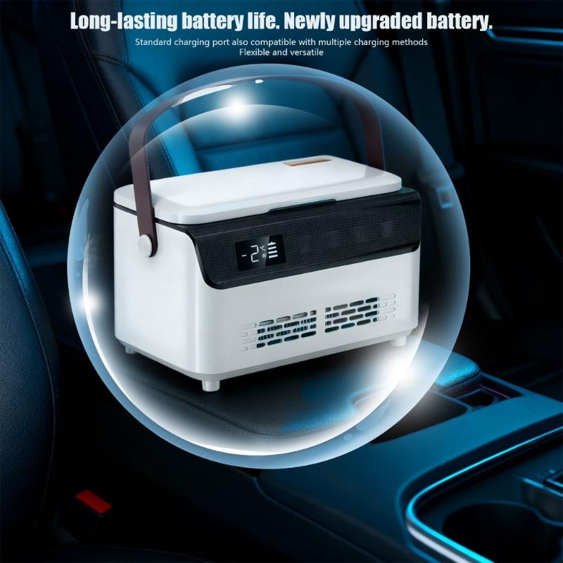 Double Layer Insulated Car Refrigerator With Real Time Temperature Display Coolers Box For Camping Trips
