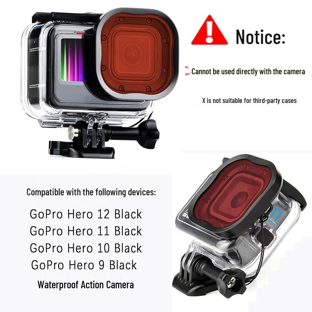 GoPro Hero 9-13 Waterproof Housing Three-Color Filter Lenses - Diving Accessories