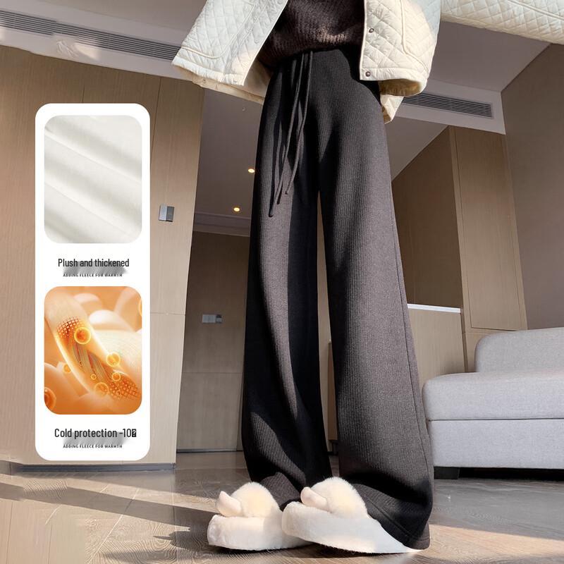 Women's Fleece-Lined High-Waist Wide-Leg Pants