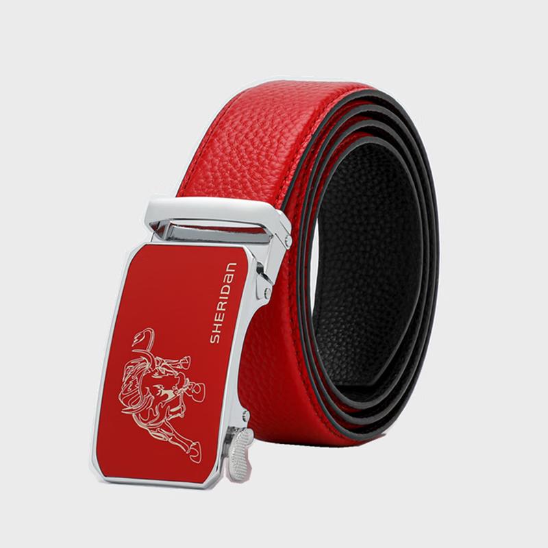 Мужской первый слой Коровья кожа Автоматическая пряжка Регулируемый ремень 110cm