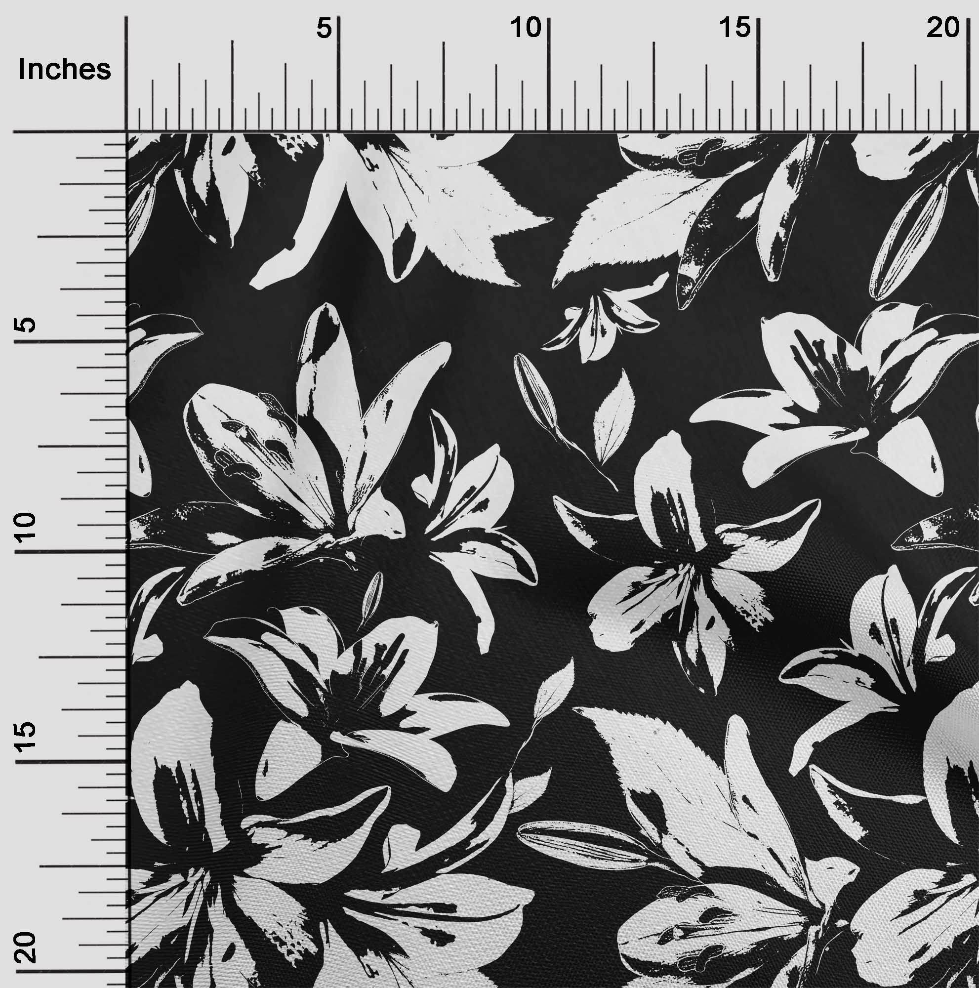 

oneOone Бавовняна гнучка чорна тканина з листям і квітковими ремісничими проектами Декоративна тканина з друком у дворі 40 дюймів 42 Inch Wide - Viscose Chiffon чорний