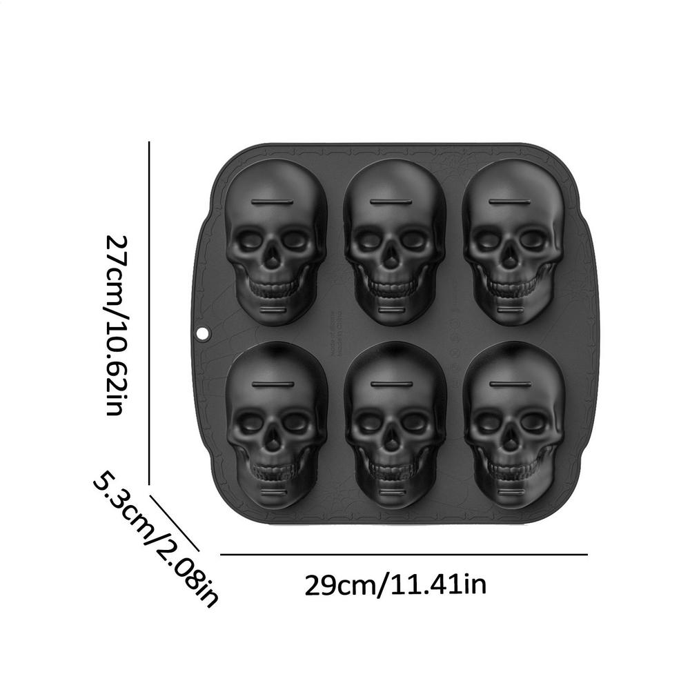 

3D Череп Форма для выпечки торта на Хэллоуин Череп Форма для торта из пищевого силикона Форма для выпечки шоколада своими руками Кухонный гаджет