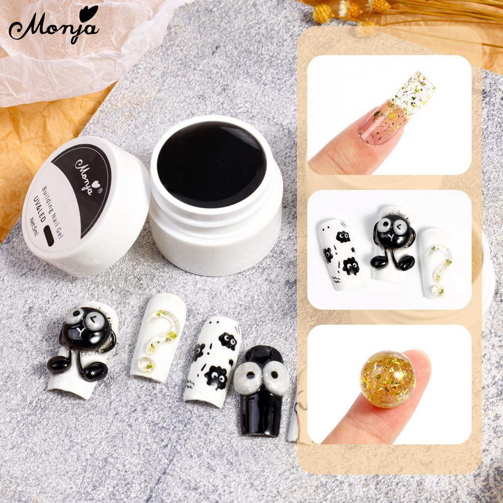 

Monja 5 мл гель для дизайна ногтей с блестками, антипригарное твердое наращивание, акриловые накладные насадки, строитель, укрепление, удлинение, инструменты для маникюра с защемлением