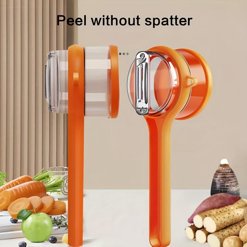 1pc Fruit Vegetable Peeler with Storage Box Serrated Blade, Ergonomic Handle, Durable Plastic Kitchen Tool for Effortless Peeling Ideal for Dorm,Home