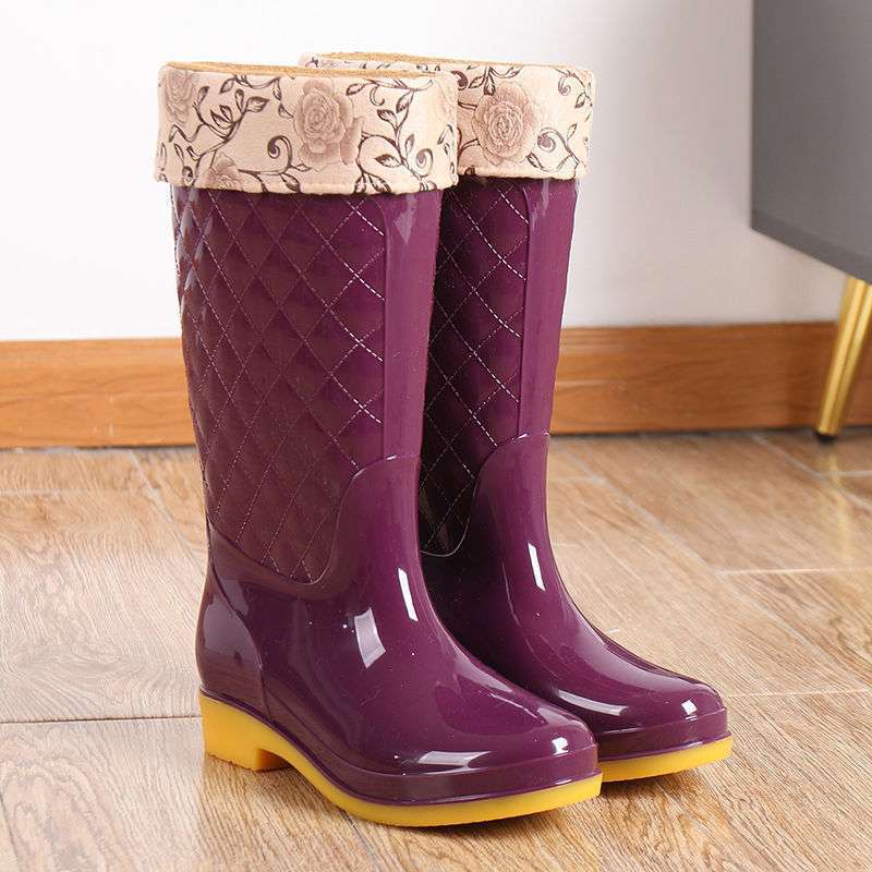 New thickened waterproof shoes household laundry rain boots women's non-slip rain shoes treading overshoes wear-resistant car wash high rubber shoes