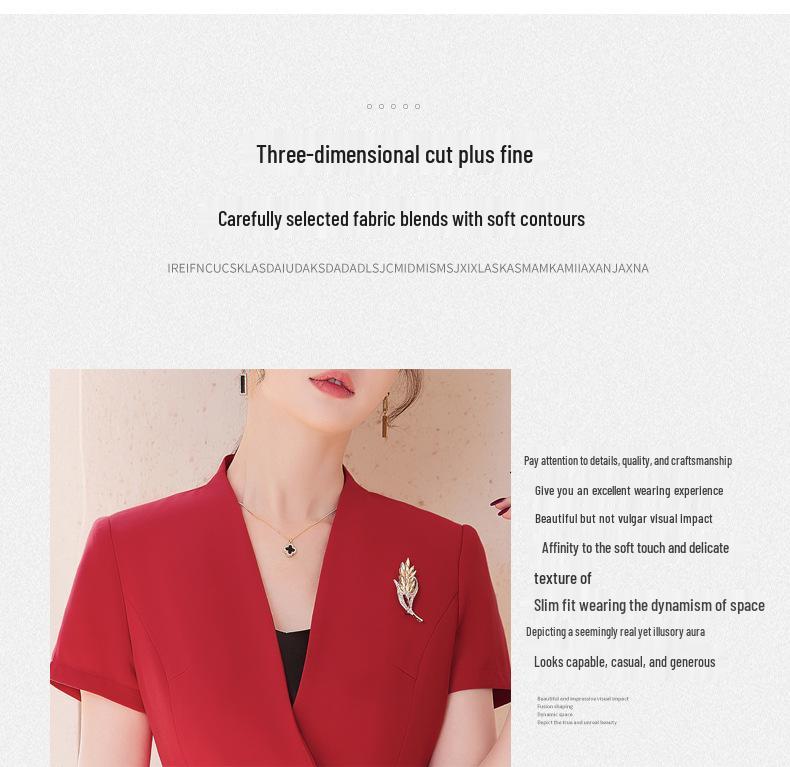 Women's High-End Professional Short-Sleeve Suit for Jewelry Store or Salon Receptionists