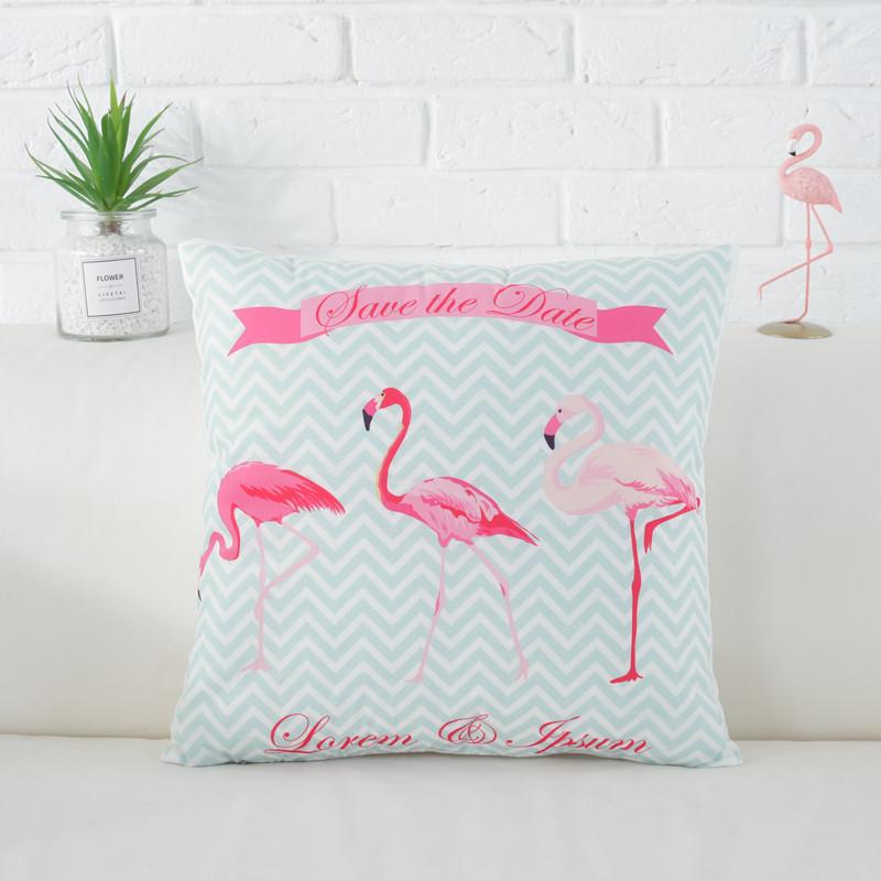 Fresh Flamingo American Nordic Style Velvet Pillowcase Car Sofa Cushion Pillow Windowsill Decorative Pillow