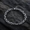 Unisex Vintage Gold Angled O-Link Chain Bracelet Adjustable Stainless Steel Classic Steel Tone with Lobster Clasp Stackable