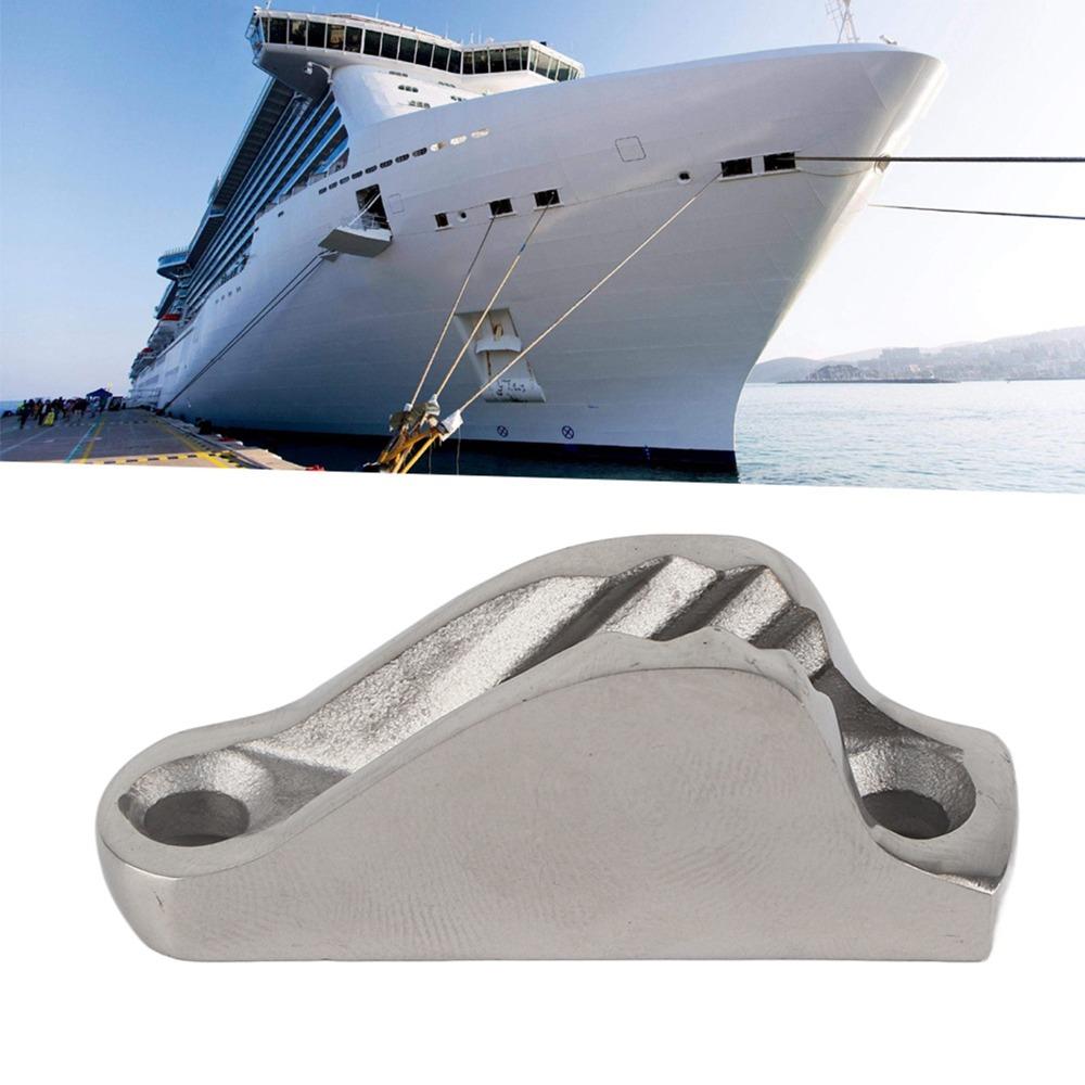 Silver Rope Line Clamp 316 Stainless Steel Rope Cam Cleat Boat Clam Cleat Sailing Equipment