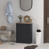 Shoe Cabinet for 12 Pairs, 2 Drop-Down Drawers, Adjustable Shelves, 60x23.5x80cm, Black