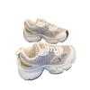 New Summer Leather Dad Shoes Simple Mesh Versatile Thick-soled Breathable Running Shoes