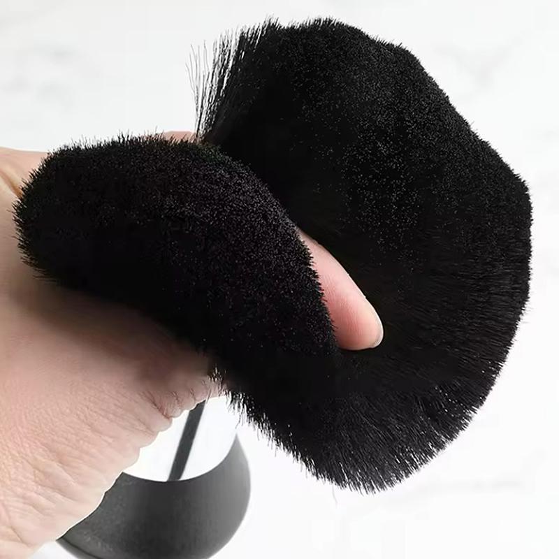 Spazzola Morbida da Parrucchiere Spazzola Nera da Parrucchiere Pulizia Capelli Collo Spolverino Viso Anello Taglio Capelli Pettine per Styling Barba