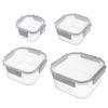 4x Pojemnik Kuchenny Hermetyczny do Żywności z Uszczelką Zestaw Pojemników