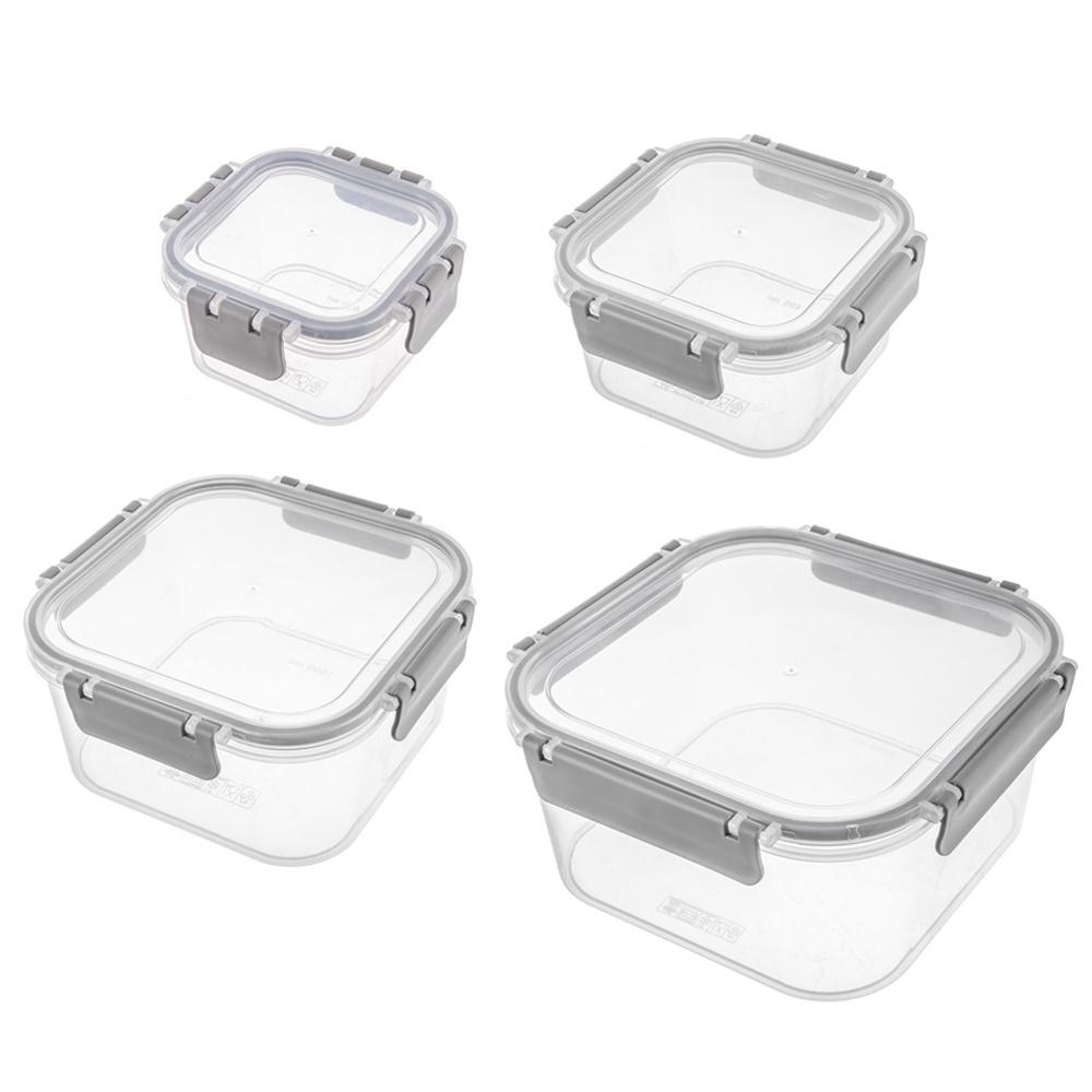 4x Pojemnik Kuchenny Hermetyczny do Żywności z Uszczelką Zestaw Pojemników