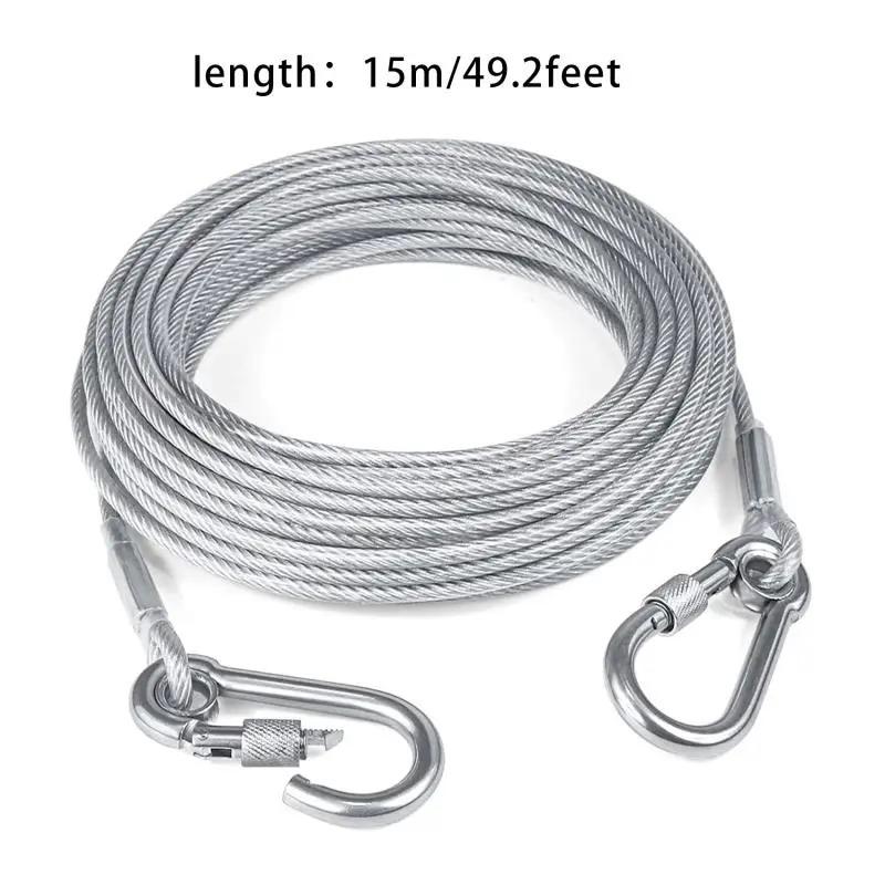 3M-15M Stainless Steel Clothesline, Portable Windproof Indoor/Outdoor Clothes Drying Camping Supplies Clothes Line