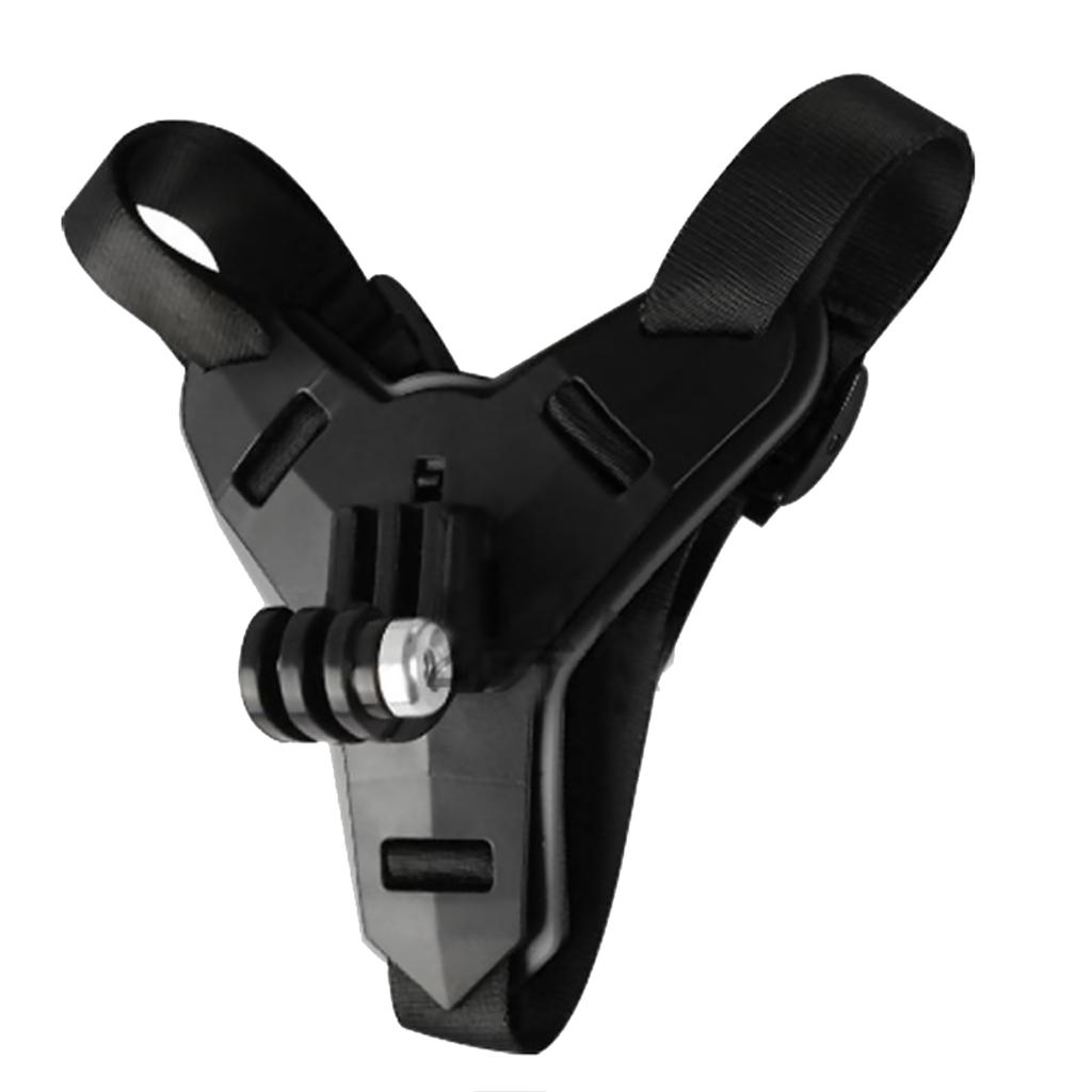 Black Motorcycle Helmet Chin Strap Mount For GoPro Hero 8/7/6/5 Full Face Motorcycle Helmet Chin Mount Bracket Adjustable Strap