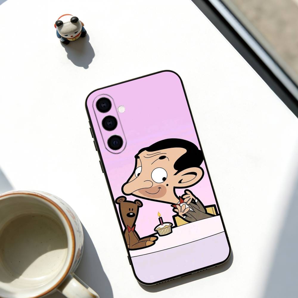 

Animated Mr. Bean Phone Case For Samsung Galaxy A73,A72,A71,A70,A53,A52,A51,Soft Silicone Black Cover Samsung a40
