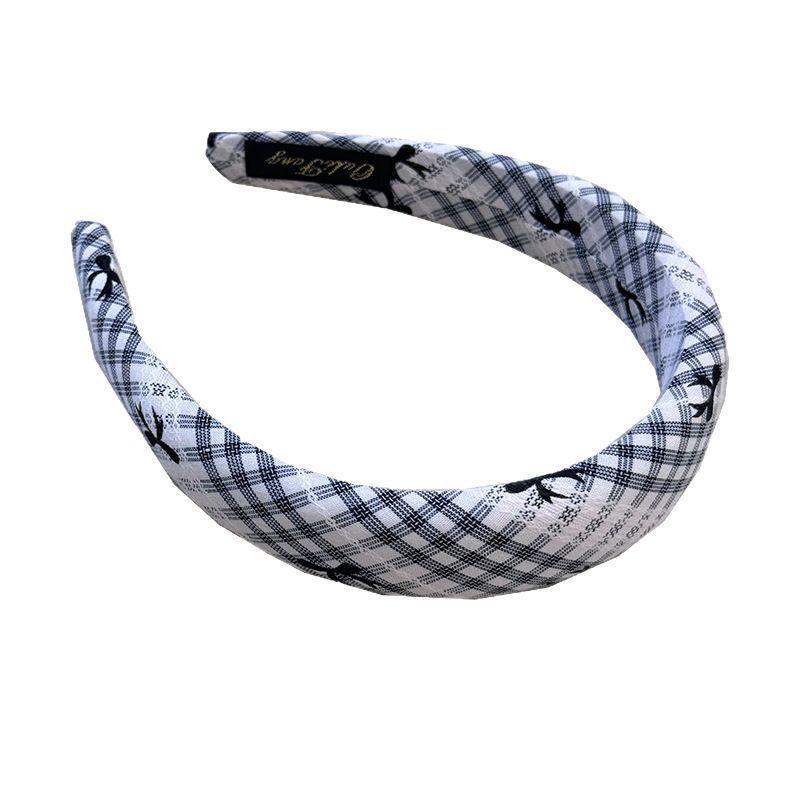 Advanced Plaid Bow Headband for Women - Fashionable Sponge Hair Accessory